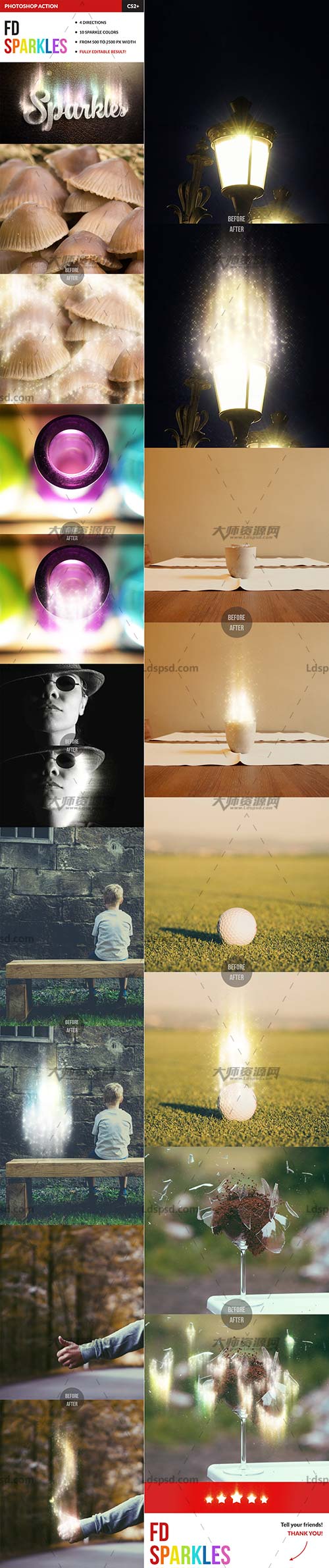 Magic Sparkles Action for Photoshop,极品PS动作－魔幻荧光